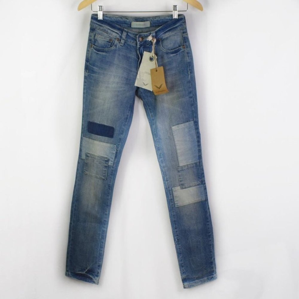 Rapsodia Patchwork Denim Straight Leg Jeans 26